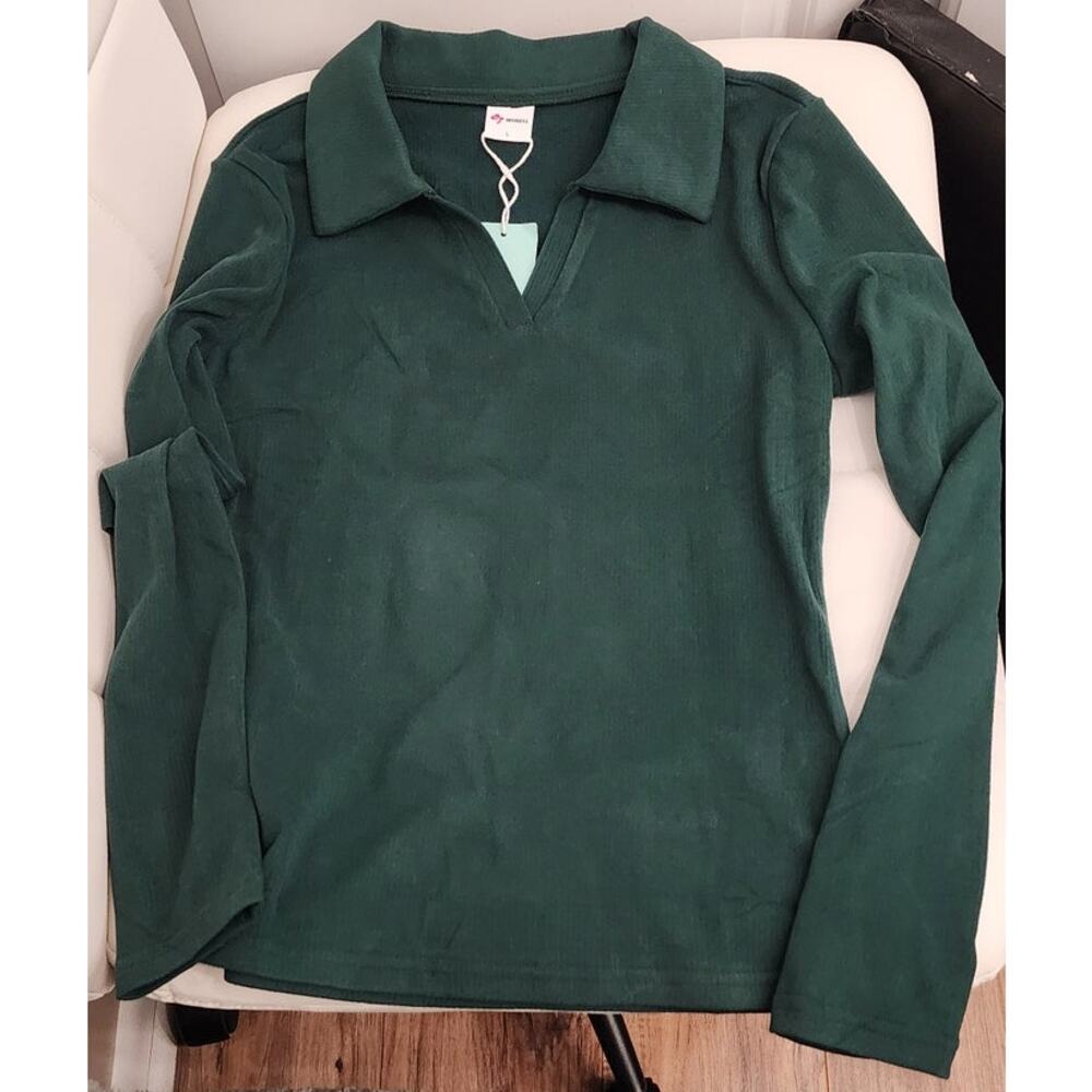 NWT Fitted Long Sleeve Polo - L
